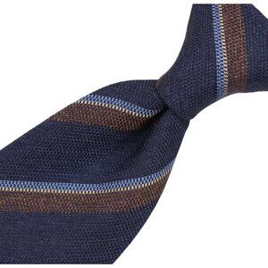 Classic Navy and Brown Striped Tie